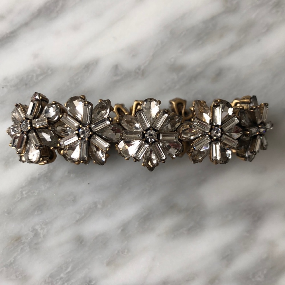 NWOT Jcrew floral rhinestone adjustable bracelet